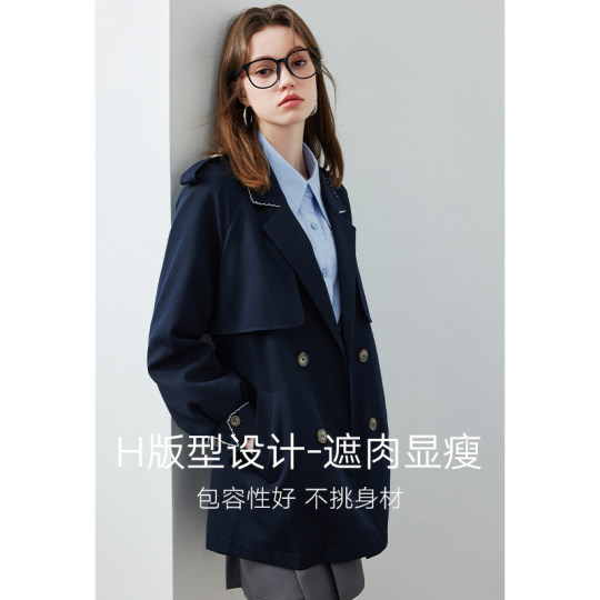 KBNE windbreaker jacket women's spring and autumn design mid-length top new small popular coat