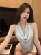 Pure desire atmosphere, swaying neck halter vest, female summer temperament, high-end backless slim sleeveless top, wear outside