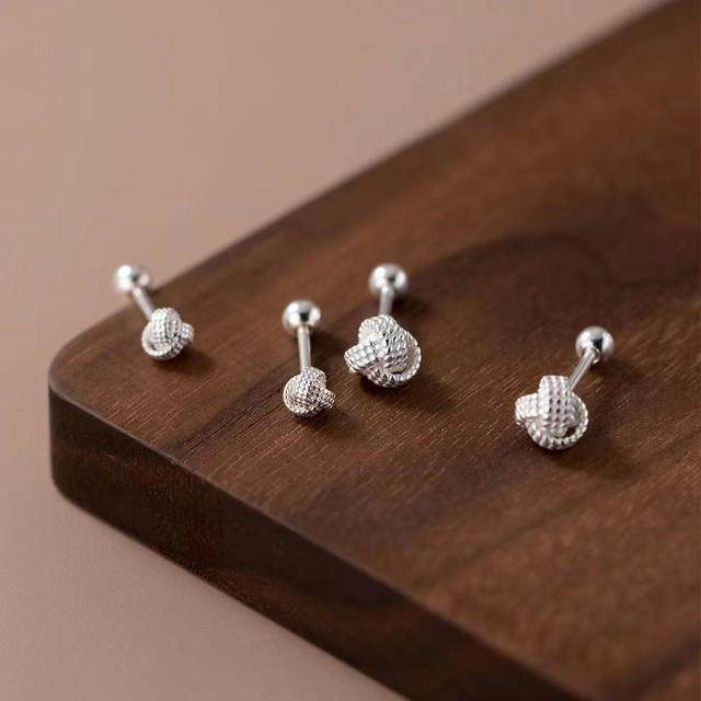 Ruyi knot earrings for women with pierced ears, Ruyi knot, simple niche temperament, high-end ear bone nails, no need to take off earrings when sleeping