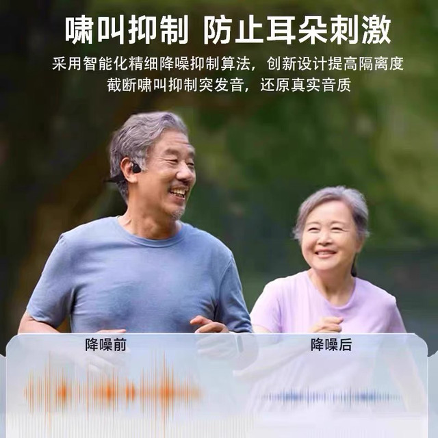 Bone conduction hearing aid for the elderly, all-in-one, non-in-ear, genuine behind-the-ear wireless assistive listening, Bluetooth suitable