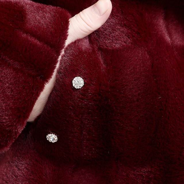 Middle -aged and elderly mothers winter cotton jackets plus large size old lady fur grandma cotton jacket elder mink coat