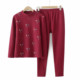 
Middle-aged and elderly autumn and winter thermal underwear plus plus size plus size mother's clothing German velvet autumn clothes long trousers old lady two-piece set