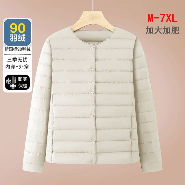 
Plus size plus size autumn and winter new women's light down jacket middle-aged and elderly mothers cotton coat lining grandma warm jacket