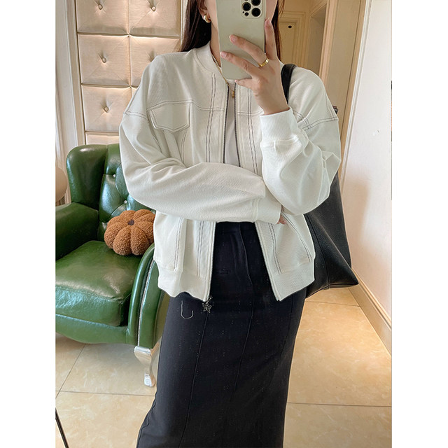 Large size women's anti-wrinkle casual American baseball uniform fat MM autumn loose jacket jacket