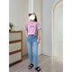 Lan Ruoshui large size women's sweet age reduction love print T -shirt is thin and lean mm summer clothing covered with loose belly