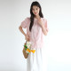 Lan Ruoshui large-size women's sweet temperament lace round neck shirt 2025 summer new French short-sleeved top