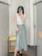Minimalist cos style gray green asymmetric slim commuting mid-length skirt 24 summer new women's clothing commuting