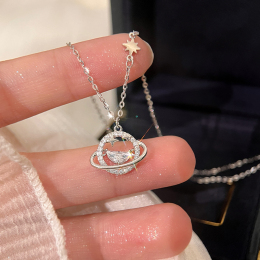 Pure silver necklace female Xiains wind light and small design pendant collarbone chain to girlfriend Valentine's Day gift new