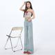 La Chapelle Puella denim high-waist loose micro-flare jeans 2025 spring and summer new floor-shoe pants