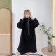 300Jin [Jin equals 0.5 kg] Add fleece to keep warm Fat Yingying Large Size Women's Fat mm Design Sense Plus Fat Hooded Stand Collar Sweatshirt Dress