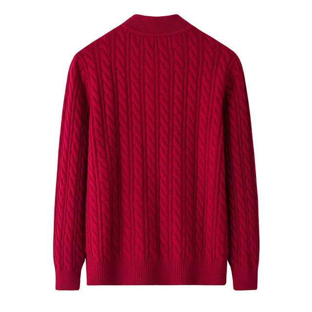 New autumn and winter style middle-aged and elderly mothers' mohua pure wool casual clothes stand collar thickened loose knit sweater jacket