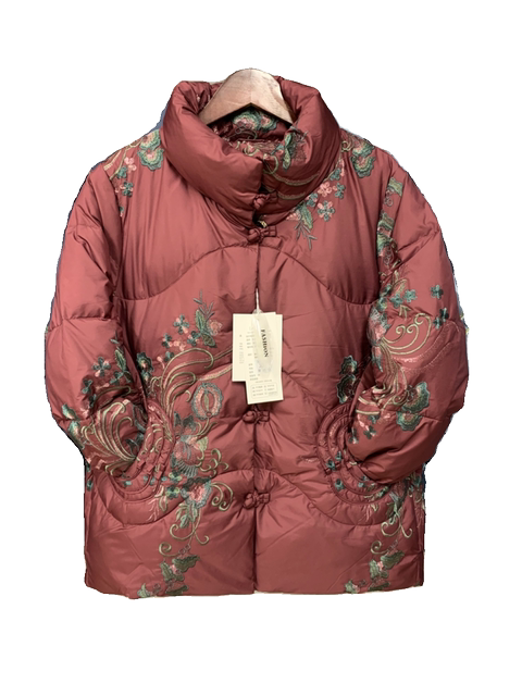 Counter product winter new mother's wear down jacket white duck down jacket middle-aged and elderly warm embroidered grandma top women