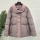 Winter new warm and thickened mother's down jacket solid color coat middle-aged and elderly loose lapel white duck down top