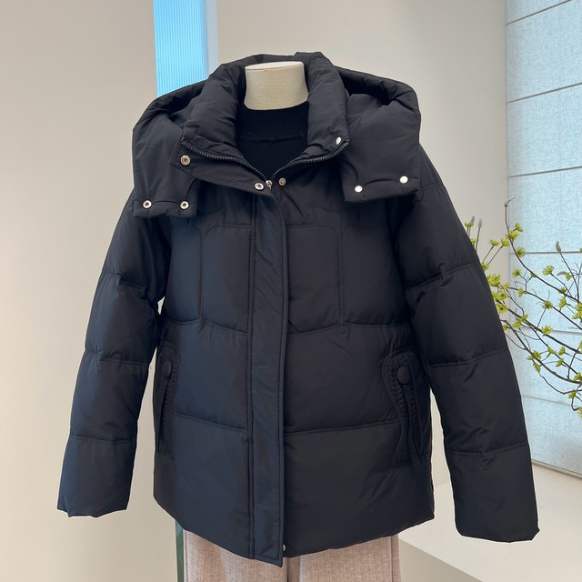 Winter mother's down jacket, middle-aged and elderly grandma's jacket, loose hooded old man's thick white duck down top