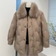 Winter mother's outfit fox fur collar down jacket loose zipper warm short middle-aged and elderly thick top for women
