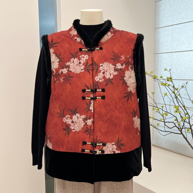 Autumn and winter Chinese style mother's clothing cotton vest vest thick middle-aged and elderly warm plus velvet vest for the elderly women