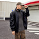 NMAX large-size trendy men's autumn new product texture PU leather jacket baseball collar pilot jacket