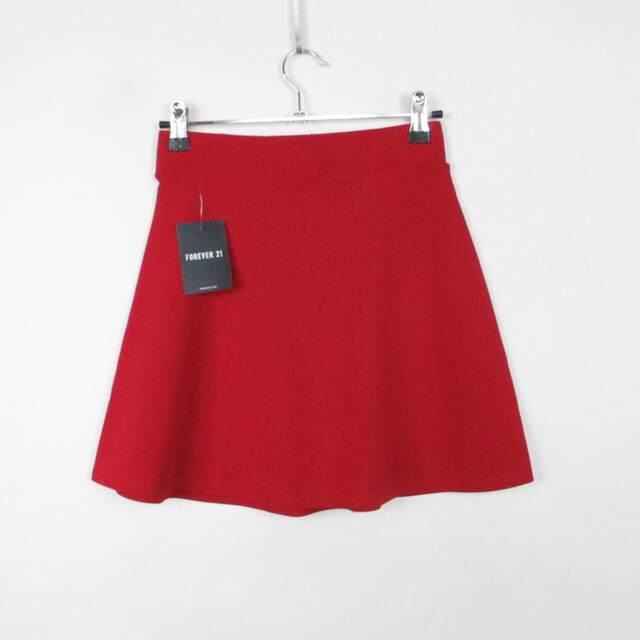 F21 counter genuine versatile solid color zipper A-line short skirt umbrella skirt skirt 227849