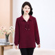 Middle-aged and elderly women's clothing, new fashionable T-shirt, small shirt, spring and autumn top, plus fat, plus size base shirt, 4

