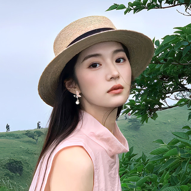 Pink long butterfly tassel ear clip for women light luxury high-end niche asymmetric earrings without earrings exquisite earrings