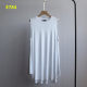 Plus size women's European and American single spring and summer versatile simple fashion loose slim round neck sleeveless casual T-shirt top