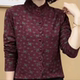 Pluser thickened bottoming shirt female 2023 autumn and winter new C mother pretend to keep warmth red flower long sleeve top
