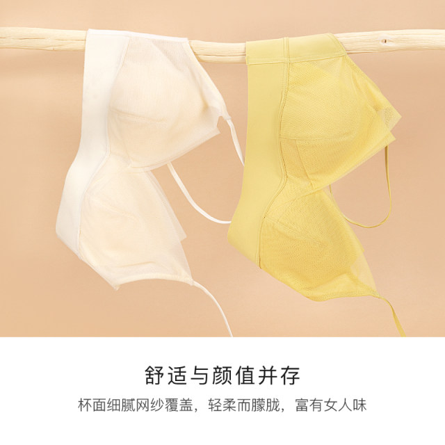 Cross-beautiful vest underwear for women in summer thin style without steel ring adjustment type gathering thin shoulder straps large breasts and small bra
