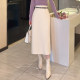 Pocket hair, woolen skirt, women's winter 2025 new thin temperament high -waist A -line wild straight long skirt
