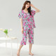 In summer, you can wear cotton and silk home clothing set women thin loose artificial cotton pajamas. Two sets of anti -convex spots
