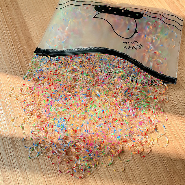 Disposable rubber band female tie the head trumpet rope headwear head jewelry children's leather case does not hurt the girl to send a rope
