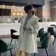 Hooded double-sided cashmere coat for women mid-length spliced ​​leather cloak autumn and winter new small wool coat for women