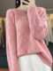 New Korean style fashion one-length neck hollow long-sleeved wool sweater women pullover sweater