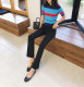 Women's 9-point spring and summer high waist slim black casual commuter small suit trousers