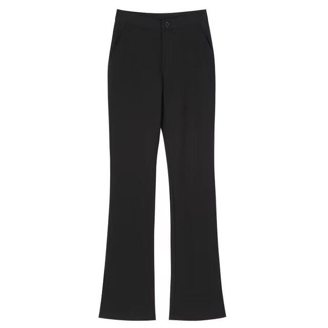 Women's 9-point spring and summer high waist slim black casual commuter small suit trousers