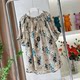 Ethnic style fashionable and versatile floral tops in summer loose and slim one-length temperament casual floral print short sleeves
