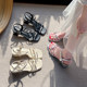 French rhinestone sandals for women in summer 2025 new fashion women's open toe with skirt thick heels strap high heels