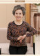 Fleece base shirt for women, middle-aged and elderly winter clothes new warm mid-collar printed T-shirt long-sleeved thickened mother top