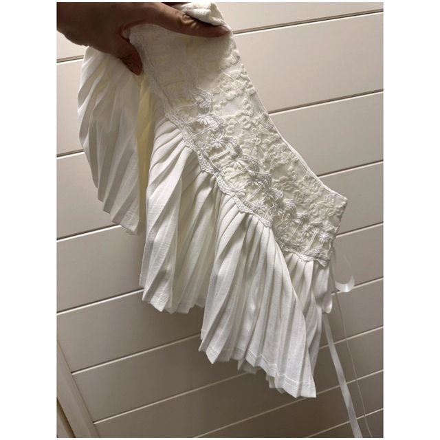 Niche design pure and lustful cake skirt for women with large size summer high waist lace splicing lace sweet pleated