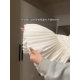 
Large size fat mm pure sensual versatile cake pleated skirt for women lace spliced ​​skirt A-line tied skirt