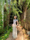 Self-organized fake style bow printed lace floral fishtail skirt pure long skirt mid-length hip skirt women