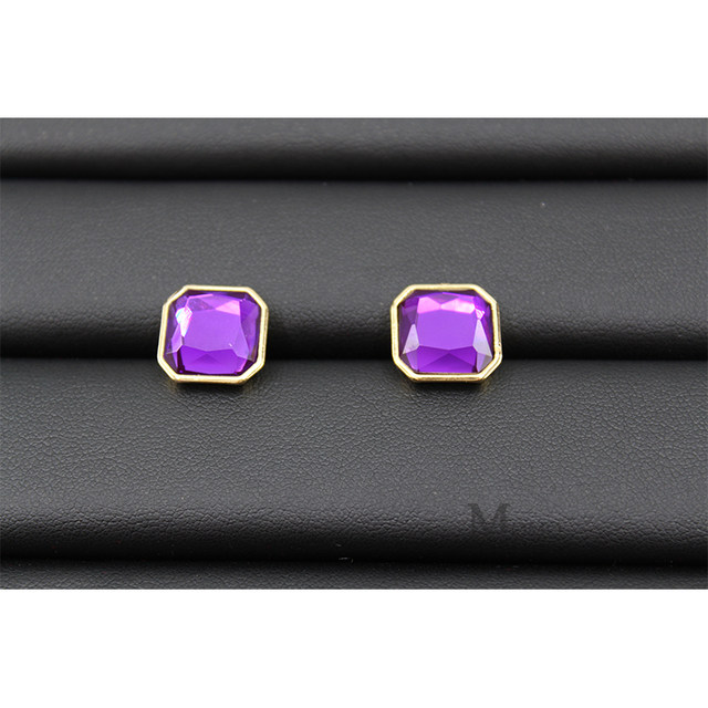 Large PU leather jewelry storage box transparent glass cover large capacity medium earring box ring earring display box