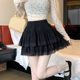 Large size white French ballet style fluffy cake skirt summer ruffled skirt high waist A-line lace skirt