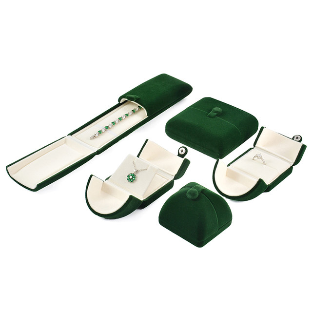 Velvet double -open creative jewelry box high -end jewelry box ring box pendant box bracelet packaging box