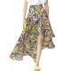 European and American fashion floral skirt irregular temperament and slim new summer versatile high-waisted A-line midi skirt