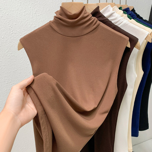 Danyu 2025 new high-neck gauze vest women's autumn sleeveless gauze vest mesh vest bottoming shirt rustle top