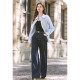 BETU Bai map Loose blue and white striped shirt Female long sleeves 2025 new professional commute shirt
