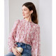 betu Baitu Women's Spring 2025 New French Sweet Pink Print Loose Shirt Top
