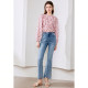betu Baitu Women's Spring 2025 New French Sweet Pink Print Loose Shirt Top
