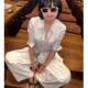 American Retro Striped Shirt Women's Autumn Mid-Sleeve Tight Shirt Jacket Slim Fit Hot Girl Top Trendy New Style
