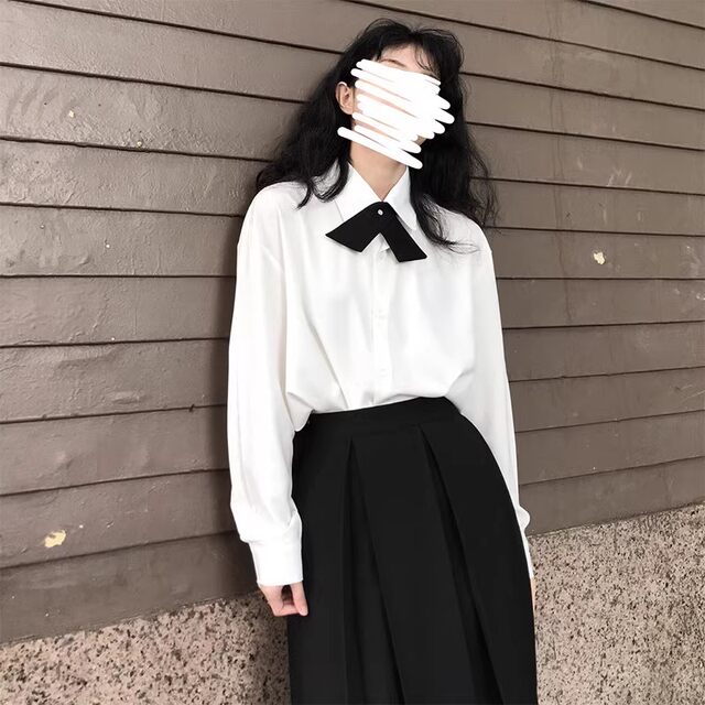 
Long-sleeved student shirt suit pleated long skirt mid-length large size jk uniform class uniform college style women spring and autumn